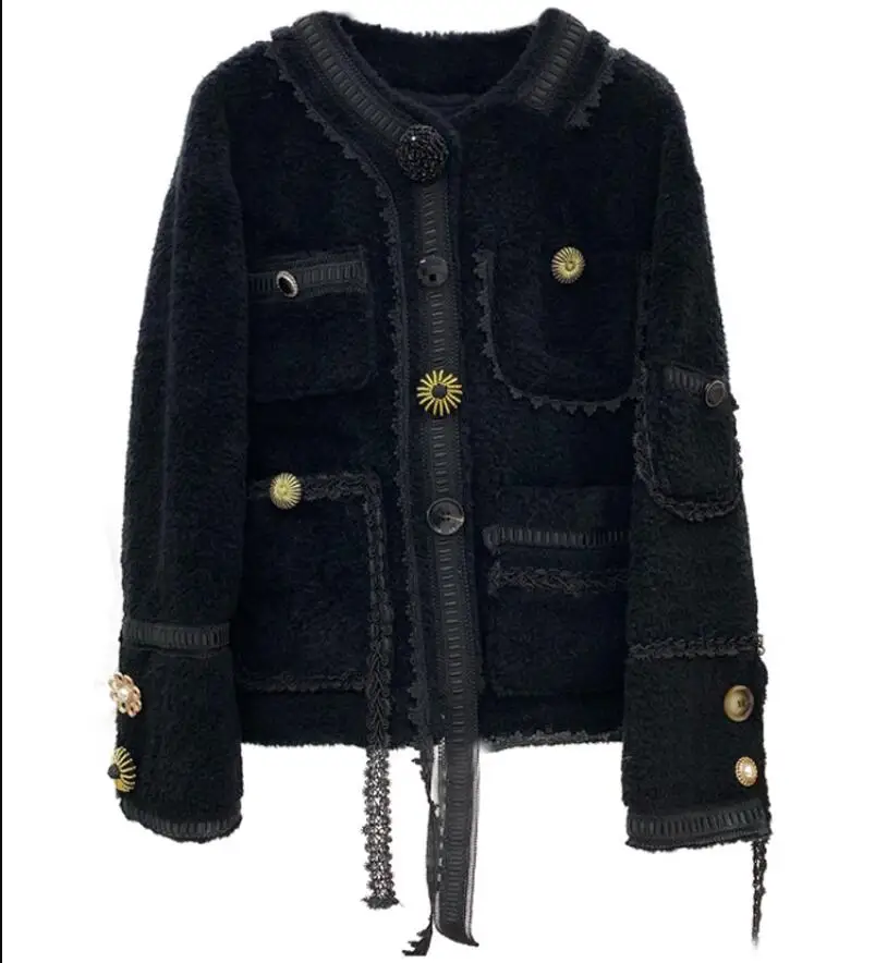 Небольшой аромат твидовое пальто для женщин осень зима o образным вырезом