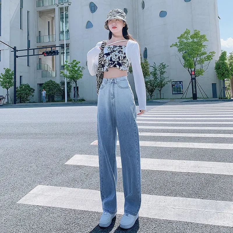 

Streetwear Plus Size Jeans Woman High Waist Pantalon Pour Femme Wide Korean Denim y2k Pants Wide Leg Jeans Loose Jeans Women