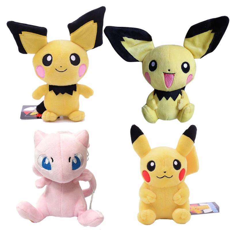 20cm Pikachues Mew Pichu Pokemoned Plush Toys Anime Peripheral Stuffed Doll Kawaii Gift for Children Helloween Christmas Present