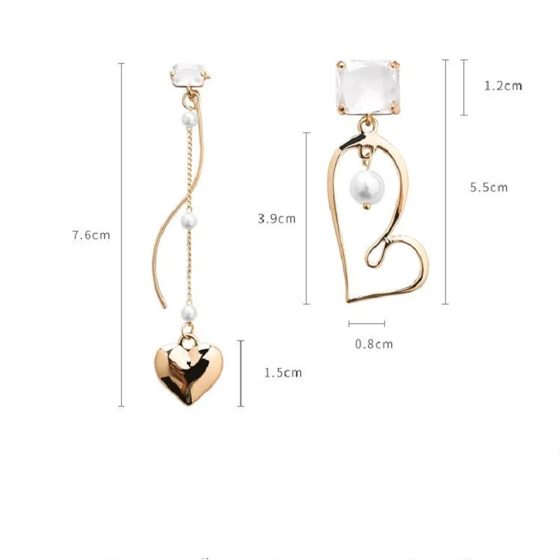 

New Fashion Heart-Shaped Earrings Zinc Alloy Simple Long Drop Earrings For Women Girls Party Jewelry Accessories