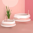 Лоток для кошачьего туалета, открытый, с большим количеством мест, полузакрытый лоток для кошачьего туалета, с высоким бортом, полированный внутри