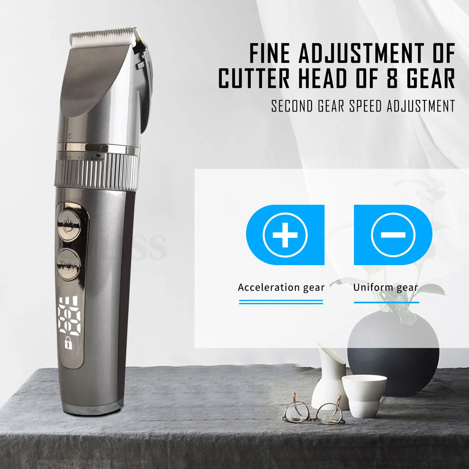 

Professional LED Display Hair Clippers Men Ceramic Blades Hair Cutting Kit Wireless Hair Trimmer Barber Razor Shaving Machine