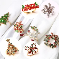 xmas table decoration 1pc christmas banquet hotel table horn tissue ring wedding napkin ring holders