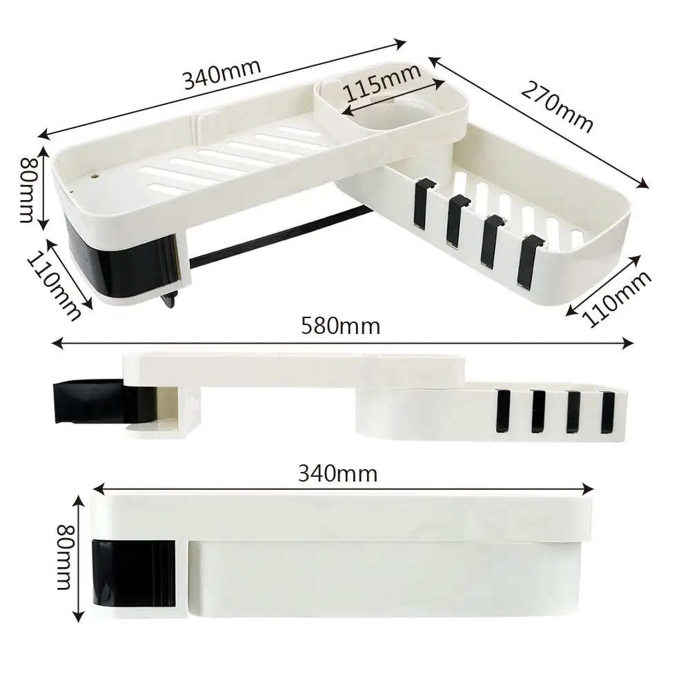 

NICEYARD Corner Shower Shelf Shampoo Shower Shelf Holder Kitchen Storage Rack Organizer Wall Mounted Bathroom Shelves