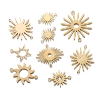 1pack raw brass charms sun flower connector charms pendant for diy earrings necklace jewelry findings making supplies