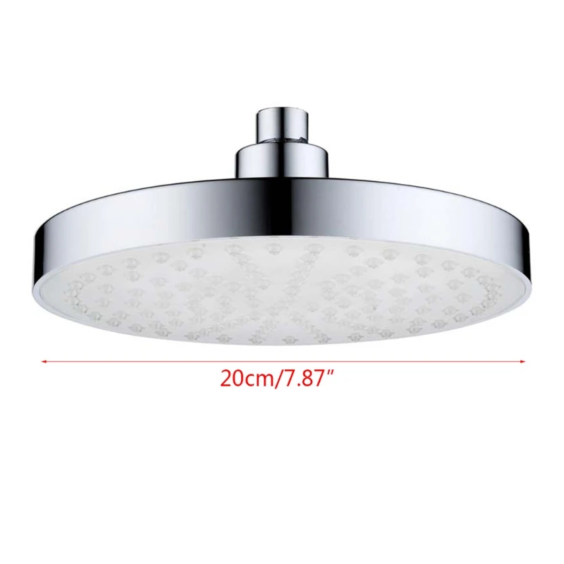 

X7AB 8 Inch Round Rainfall LED Shower Head 7 Colors Flash Light Automatic Changing Romantic Light Home Bathroom Top Overhead