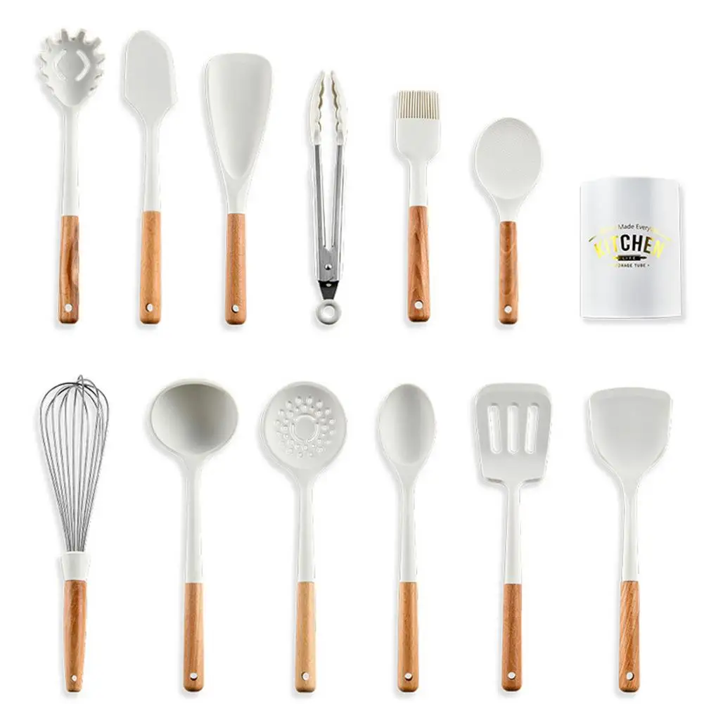 

12 Pcs Silicone Kitchen Utensils Set Heat Resistant Non-Stick Cooking Tool Spoon Cooking Utensils Complete Kitchen Accessories