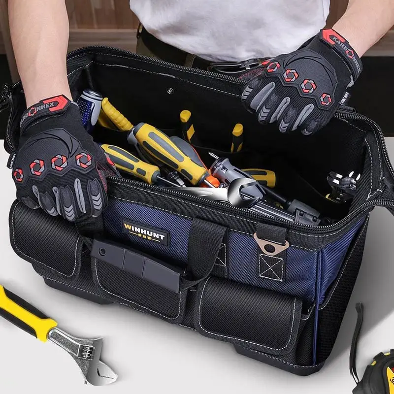 

Сумка для инструментов электрика, портативный органайзер из ткани Оксфорд, для ремонта деревообрабатывающих инструментов