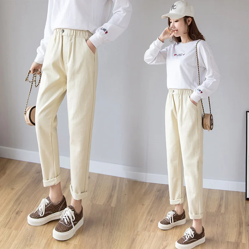 Брюки женские повседневные стирка свободные штаны карго для студенток