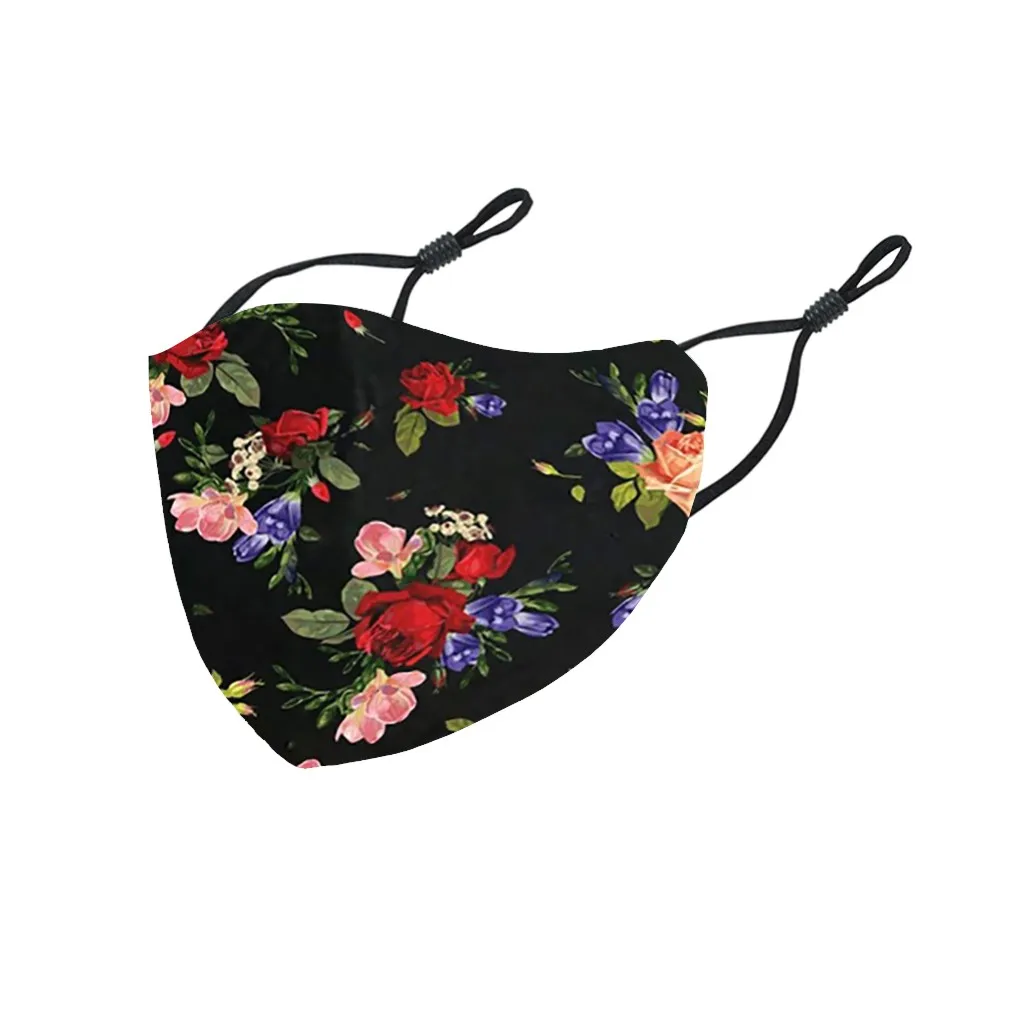 

1pc Floral Print Fashion Face Mask Reusable Washable Mask with Adjustable Strap Windproof Mask(not include filter) 208
