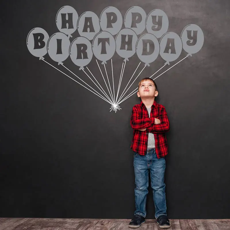 Виниловая вечерние йка на стену в виде воздушных шаров для празднования дня