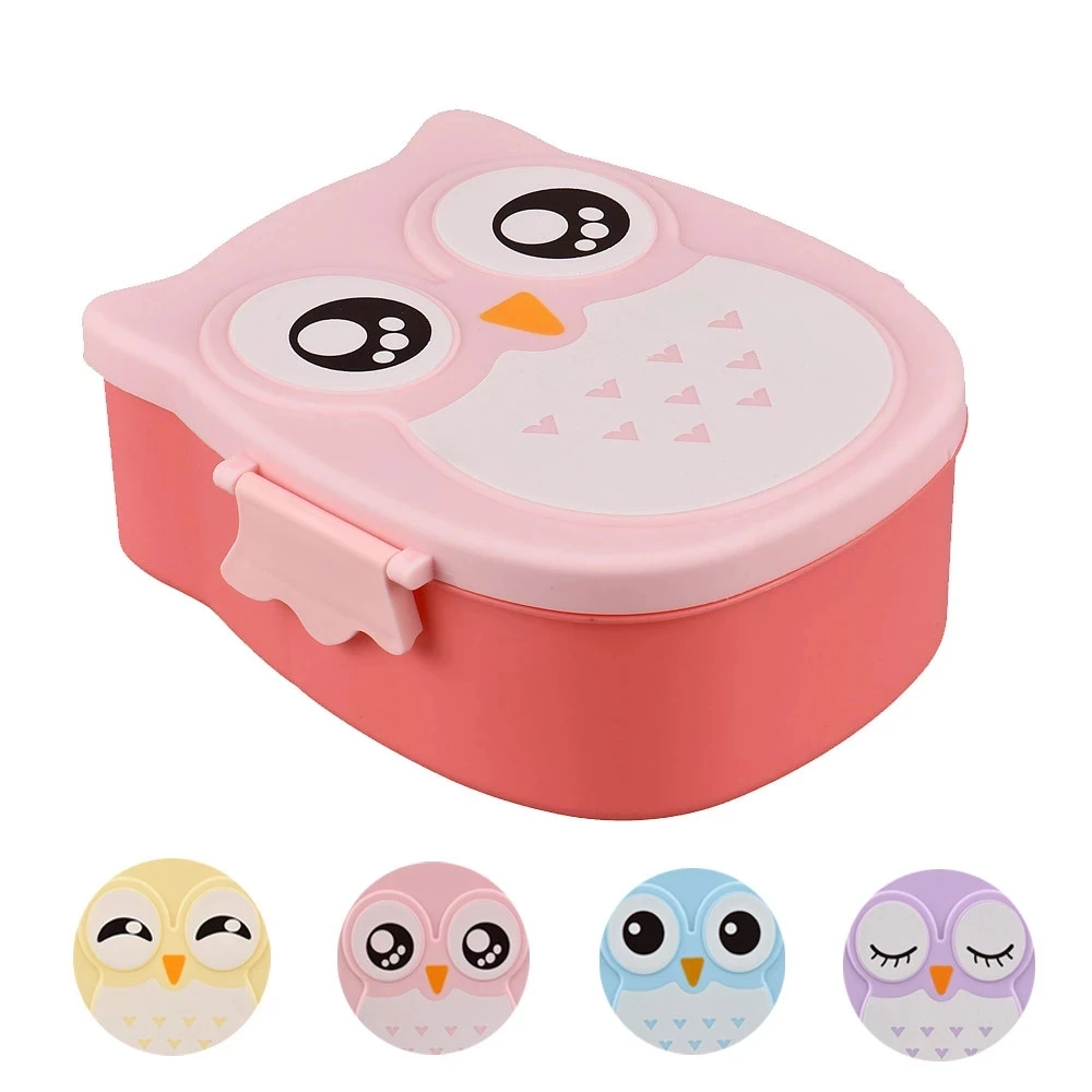 

Cute Cartoon Owl Lunch Box Food Container Storage Box Portable Kids Student Lunch Bento Box Container With Compartments Case