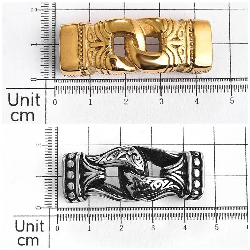 Винтажные тотемные соединители для замка из нержавеющей стали мужчин кожаный