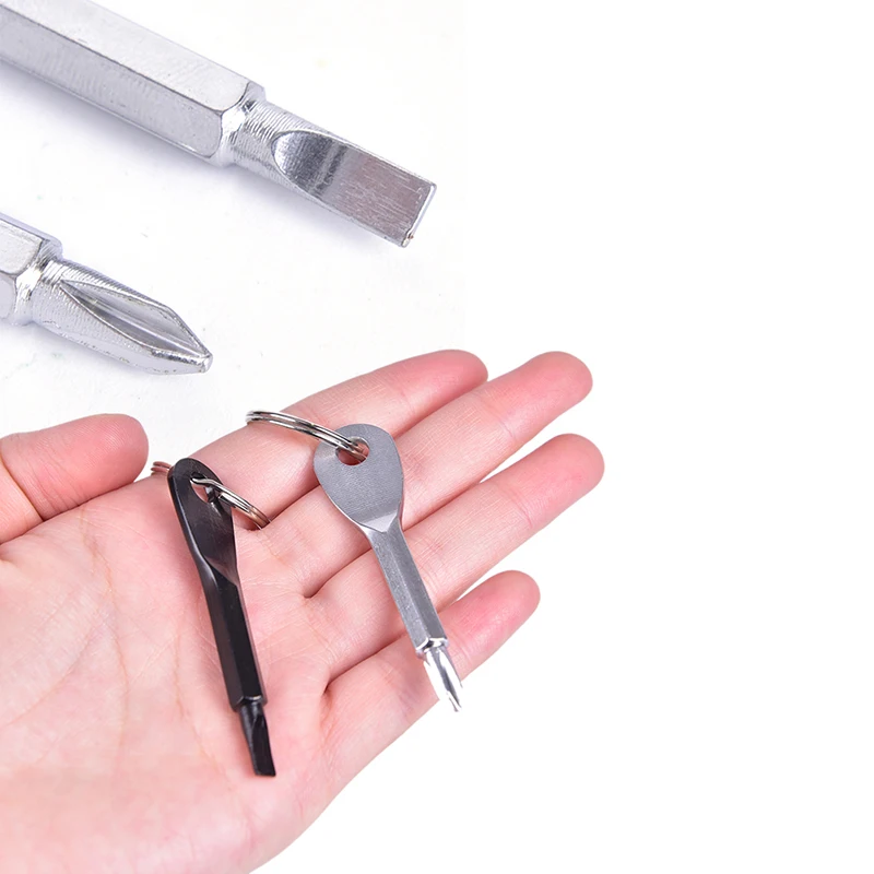 Портативная шлицевая отвертка брелок для ключей многофункциональный мини