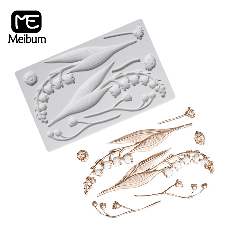 Meibum Белл Орхидея шаблон Gumpaste Sugarcraft Инструменты для выпечки помадка плесень