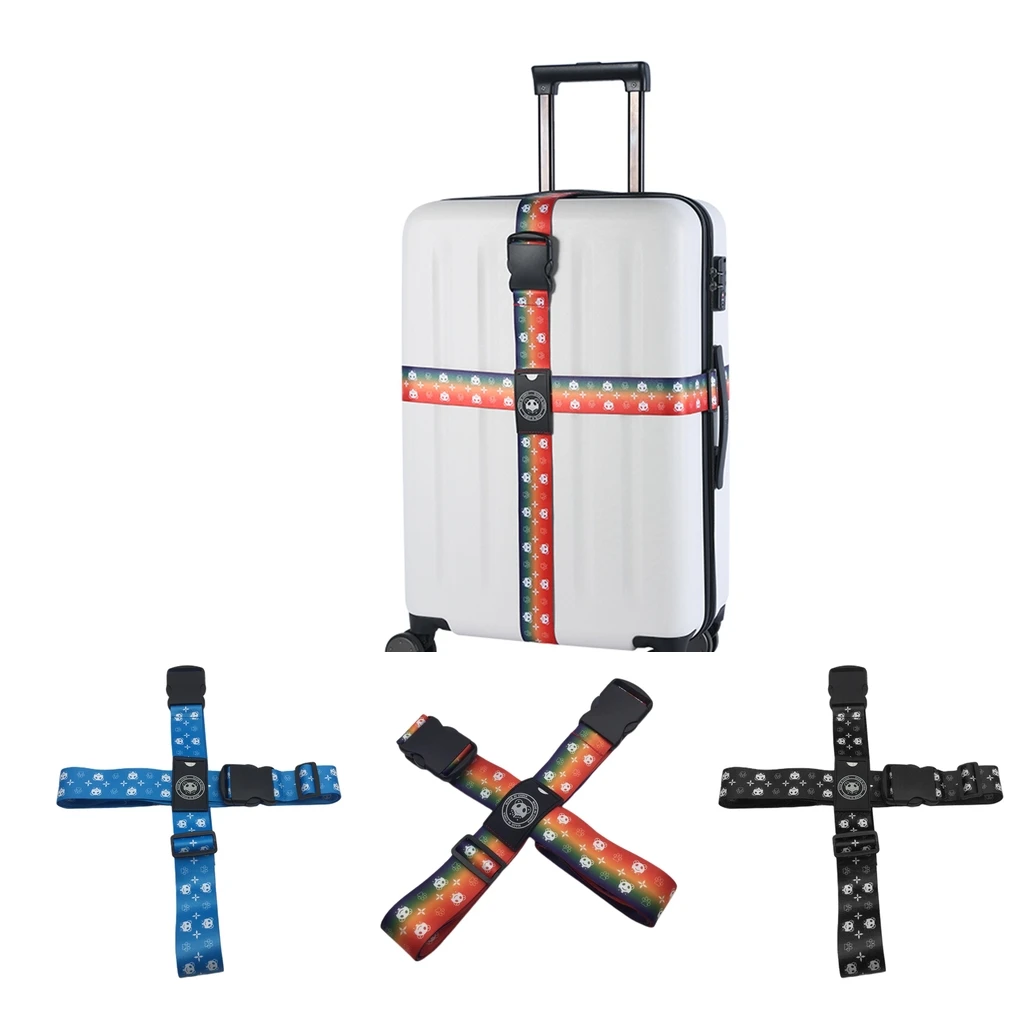 

Lots 2 Adjustable Long Cross Luggage Straps Suitcase Baggage Packing Belts