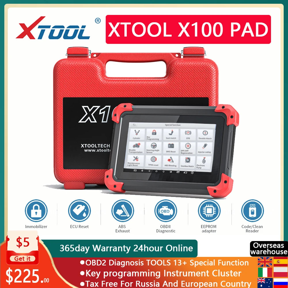 

Автомобильный диагностический инструмент XTOOL X100 PAD X100 PRO2 OBD2, программатор ключей EPB DPF BMS, сканер автомобильного кода KO VDI Iprog T300 X300 DP