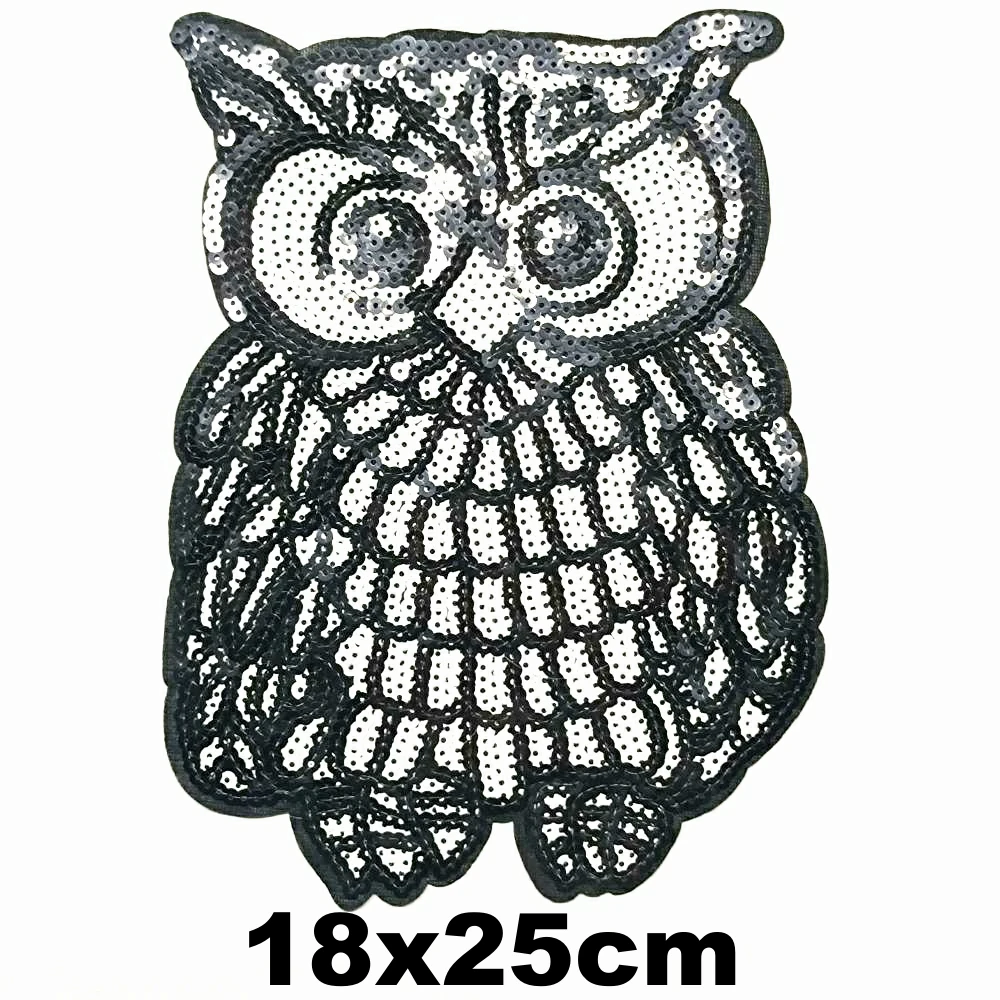 

Design large embroidery big owl bird animal cartoon patches for clothing HE-3391