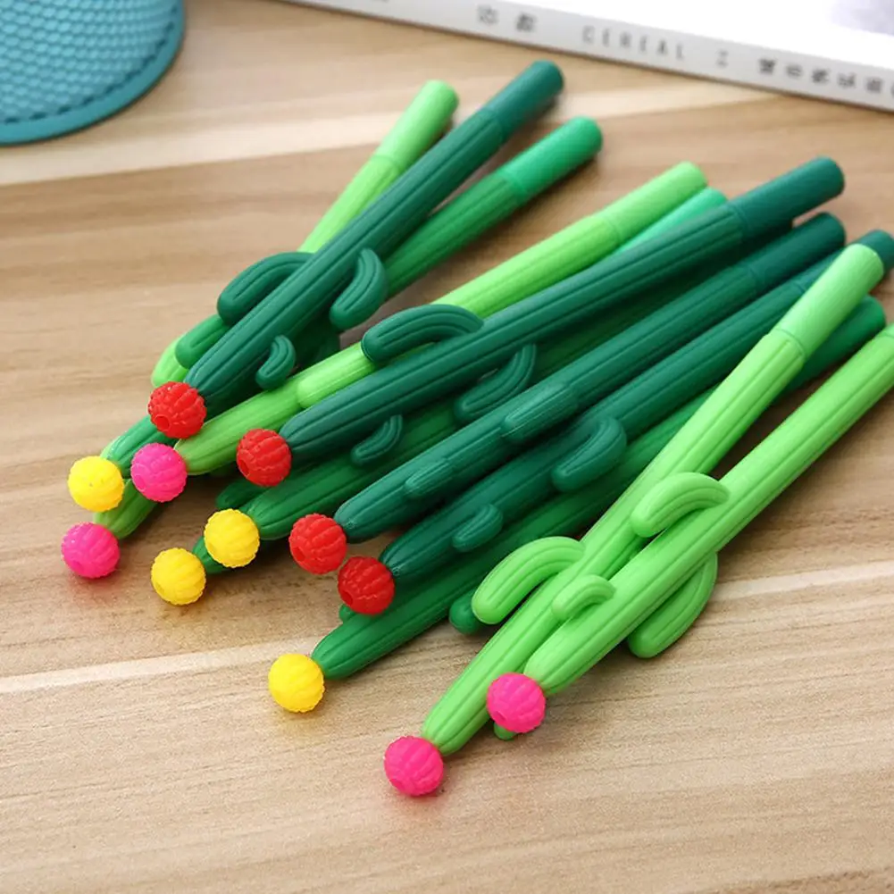 

1 Pcs Creative Cactus-shaped Gel Pen 0.5 Mm Ink Pen Signature Pen Writing Resistant Refill Stationery Fashion Style Student Pen