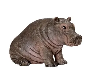 hippo cub Настоящий зоопарк, джунгли, Животные фермы, модель серии 2, петух, коза, утка, Выдра, детские развивающие игрушки для детей, подарок - Цвет: hippo cub