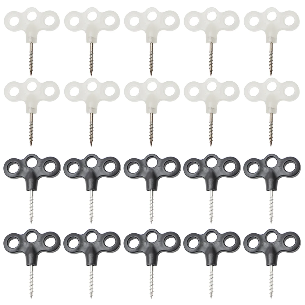 

10x Luminous Camping Deck Hook Nails Three-Eye Tent Screw Pegs Outdoor Camping Hiking Picnic Deck Hook Nails Cord Rope Fastener