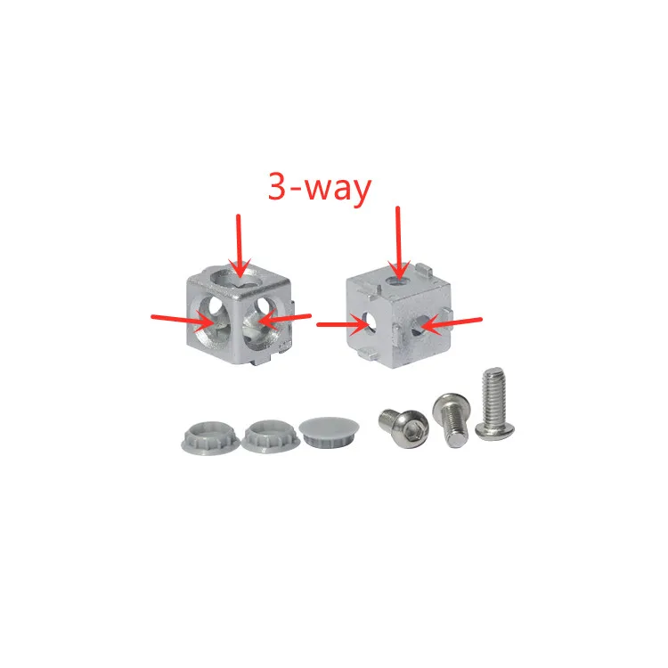 2020 Алюминиевые профильные фитинги 2 ходовой 3 угловой разъем два или Трехходовой