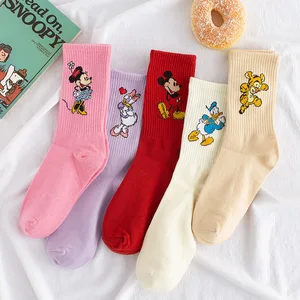 Disney Корейская волна мультфильм милый Микки Минни утки средней длины женские трубчатые носки Студенческая девушка