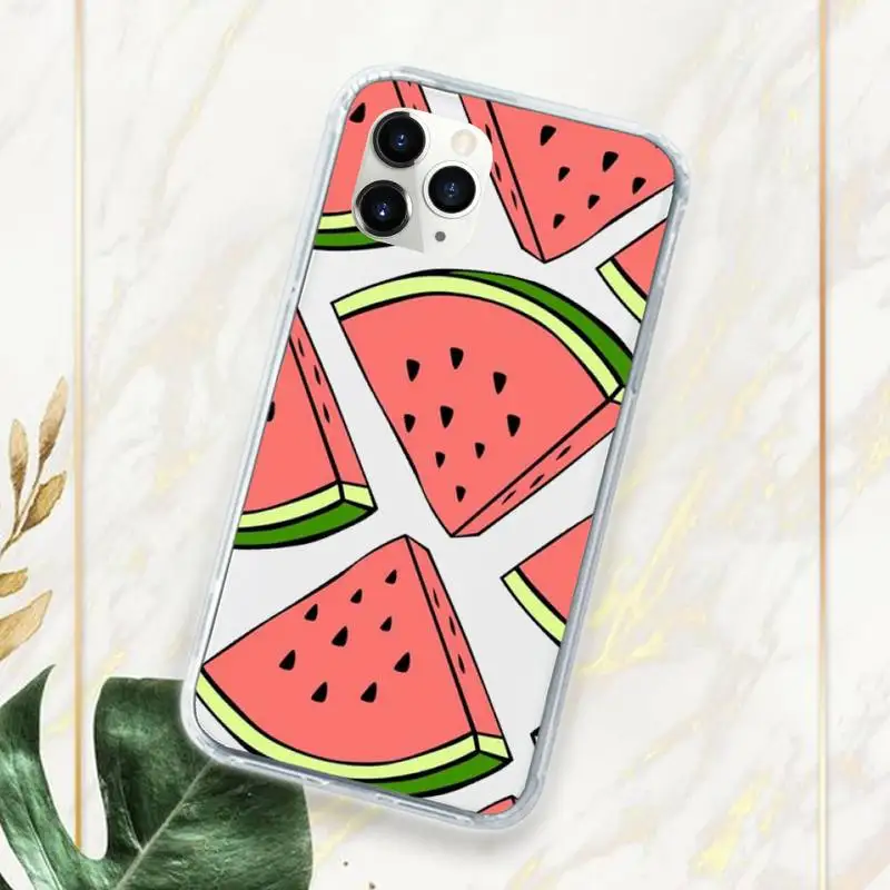 

Summer Fruit Watermelon Lemon Phone Case Transparent for iPhone 11 12 mini pro XS MAX 7 8 6 6S Plus X 5S SE 2020 XR