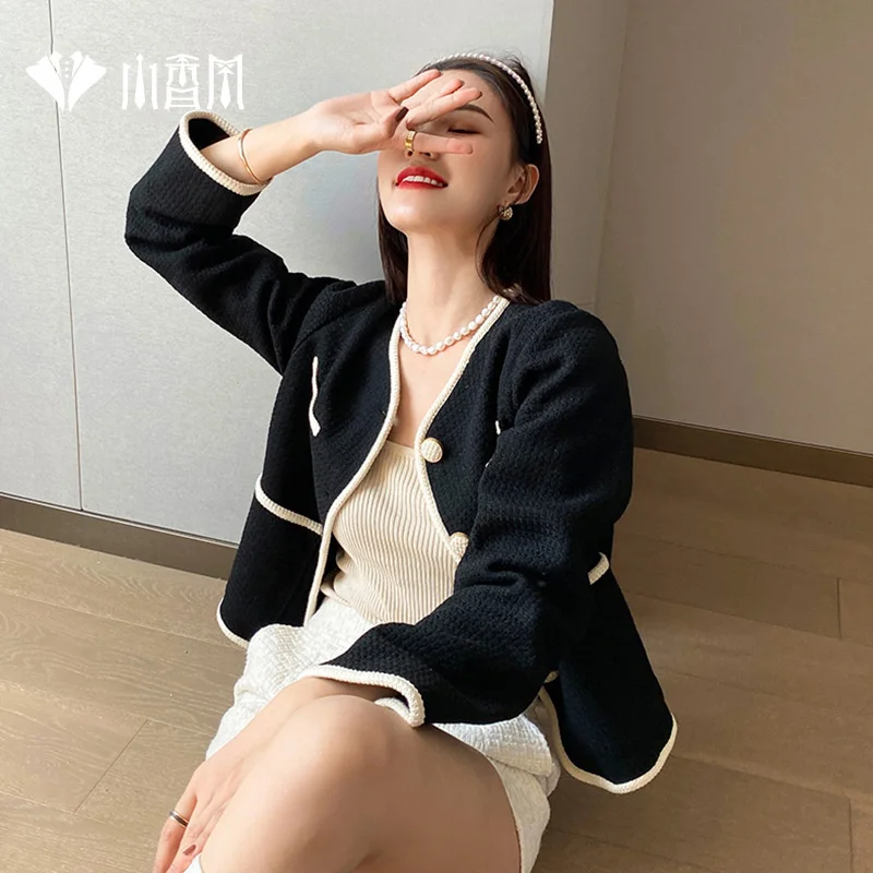 

Женский короткий кардиган, маленькое пальто на осень и зиму, универсальное, модное, яркое, маленькое, в стиле знаменитостей, 2021