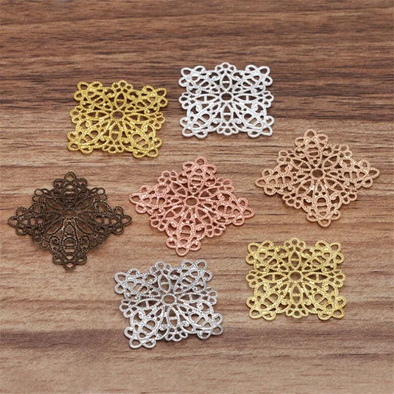 20 штук 21 мм Медь филигранные цветочные обертки разъемы цветок подвески для DIY