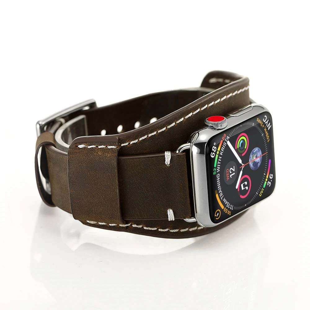 Ремешок из натуральной кожи для Apple Watch 7 6 SE 44 мм 40 38 42 | Наручные часы