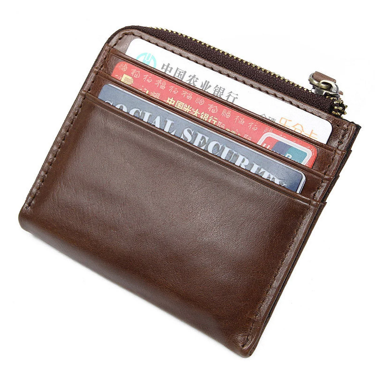 Small Genuine Leather Wallet Coin Purse Coin Bag Genuine Leather Coin Purse RFID Card Holder