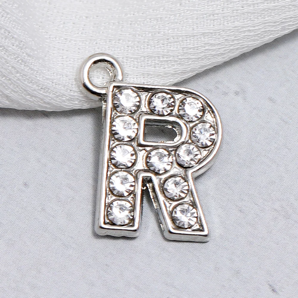 

26Pcs English Letter Accessories Zinc Alloy Crystal Diamond Pendants Handmade DIY Letter Pendant Lots For Women Ladies Jewelry
