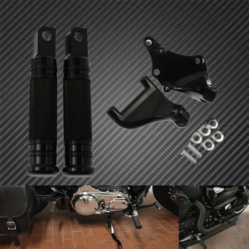 

Мотоциклетная черная подножка заднего пассажира подножки для крепления педали для Harley Sportster XL883 XL1200 48 2014-2019 Iron SuperLow