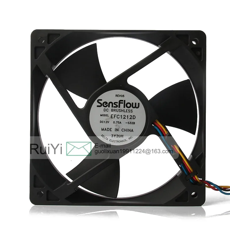 

Original EFC1212D 120X120X25mm 12CM 12V 0.75A 12025 Four-wire PWM Intelligent Temperature Control PC Case Ryzen Cooling Fan