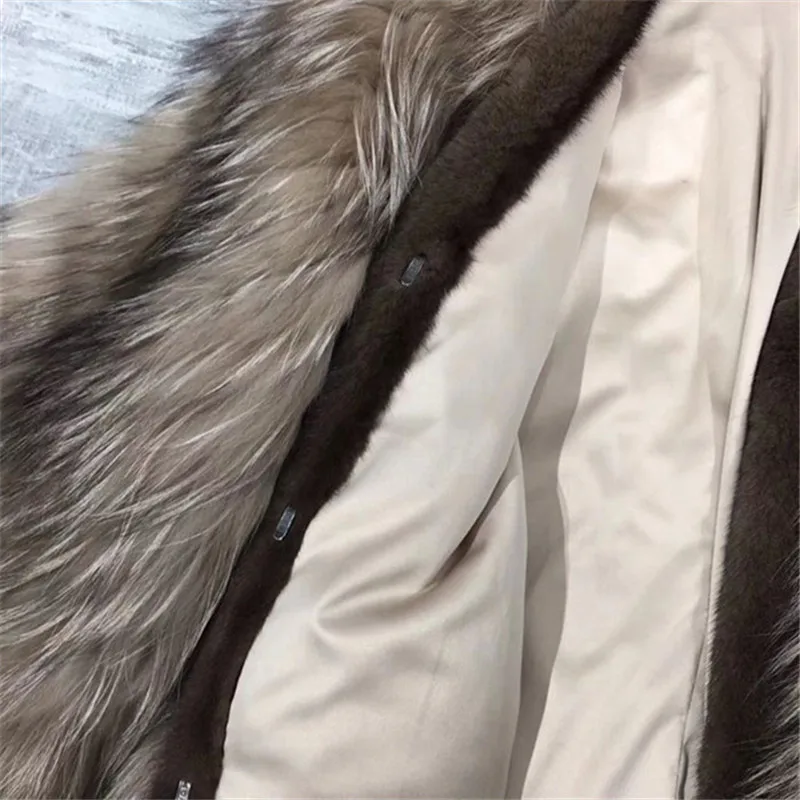 Short Style Natural Real Fox Fur Coat Stiching Mink Fur Collar Winter Coat Women enlarge