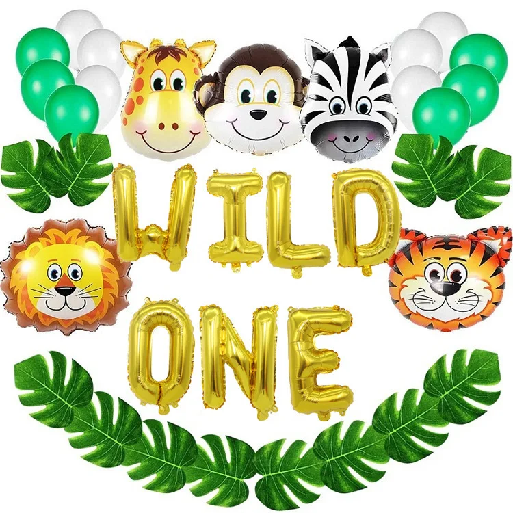 

Jungle Party Animal Balloon Set Baby 1 Year Old Birthday Party Cartoon Animal Decoration Balloon Set Wholesale