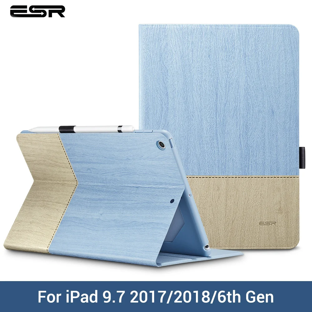 ESR Чехол для iPad 9,7 6-го поколения ультра-тонкий умный чехол из искусственной кожи чехол-книжка для iPad 9," с карандашом