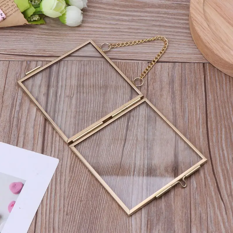 DIY Hanging Glass Metal Photo Picture Frame Flower Plant Specimen Display Decor DIY Hanging Glass Metal Photo Picture Frame Flower Plant Specimen Display Decor