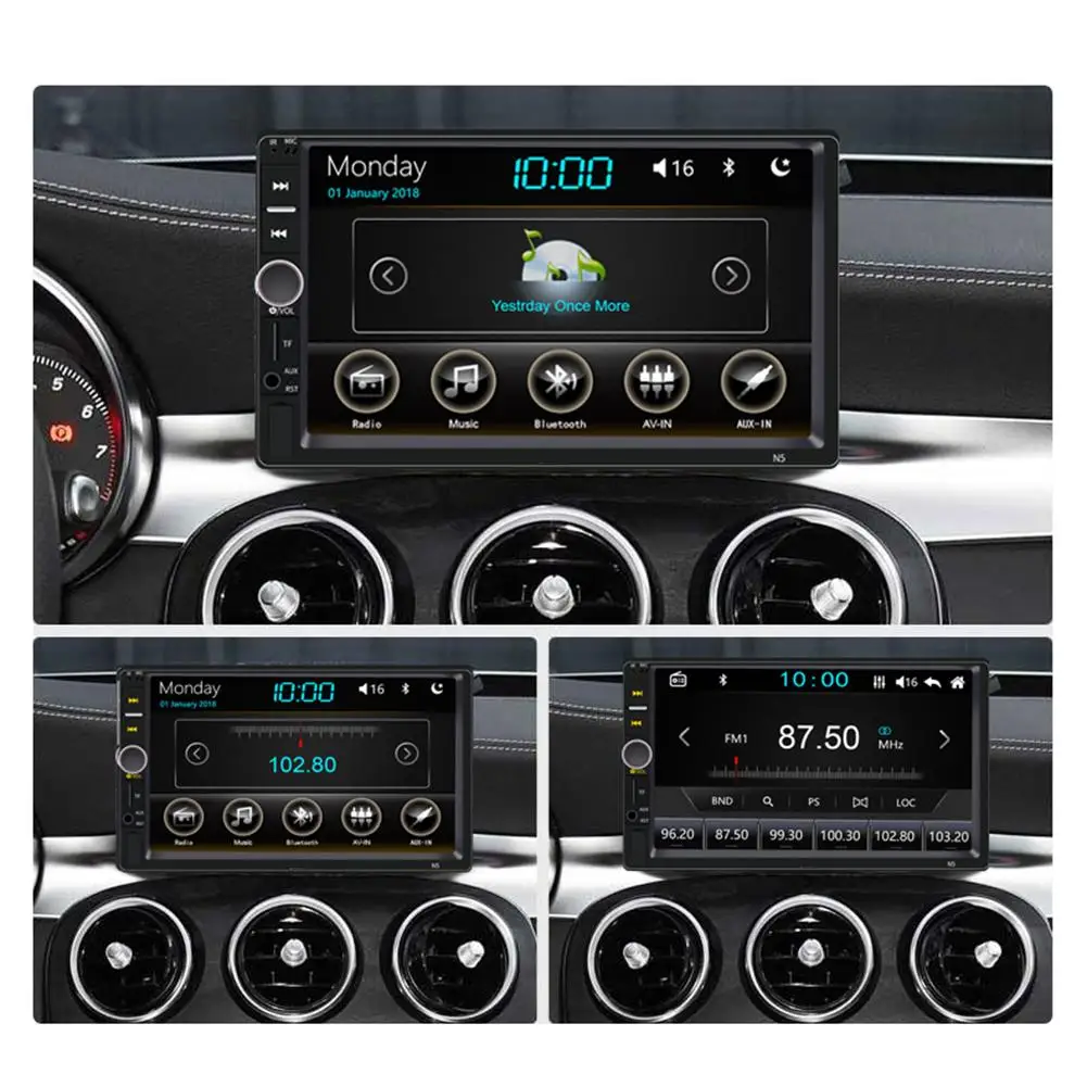 7 дюймов Сенсорный экран Bluetooth стерео радио автомобиля двойной шпиндель MP5 плеер