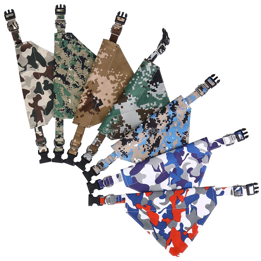 Buy Coleira estampada para cachorros, lenço lavável de algodão azul marinho para cachorros e gatos