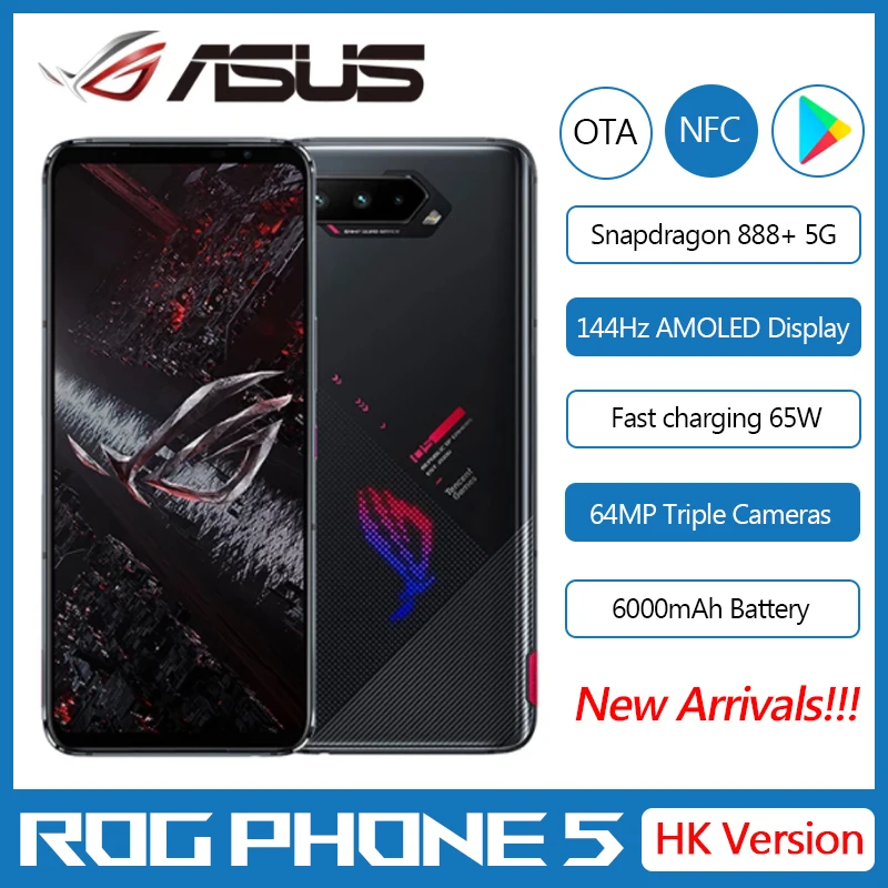 Смартфон Asus ROG версия HK телефон планшетофон дисплей 6 78 дюйма 144 Гц Snapdragon 888 Plus 6000