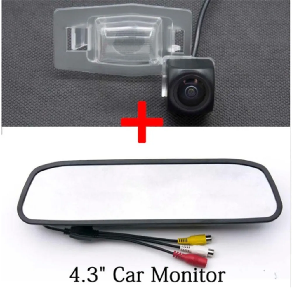 Camera with Monitor 175 градусов 1080P Рыбий глаз объектив обратная парковочная камера заднего вида для Mazda 323 Allegro Familia 2003-2012 Автомобильная камера - Название цвета: Camera with Monitor