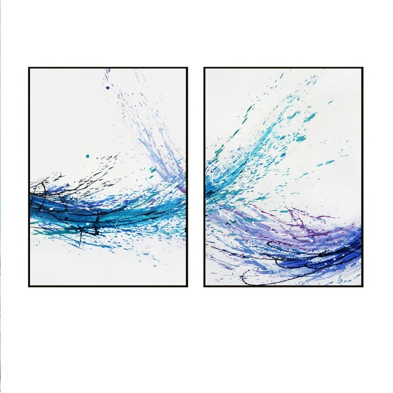 Граффити спрей цвет абстракция фиолетовый синий черный волна холст Картина