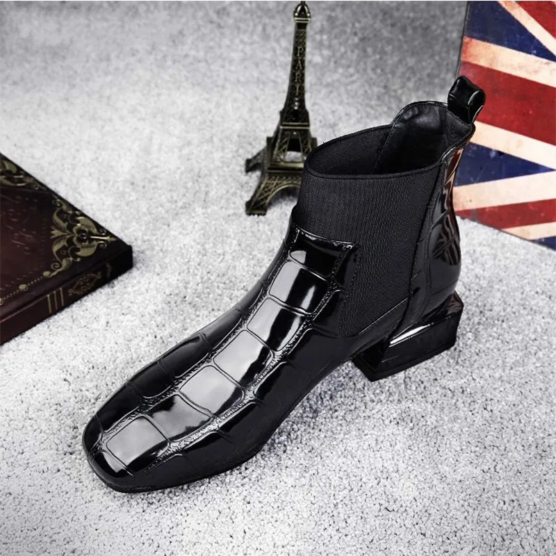 Прямая поставка женский ботинки весенне Осенняя обувь из блестящей
