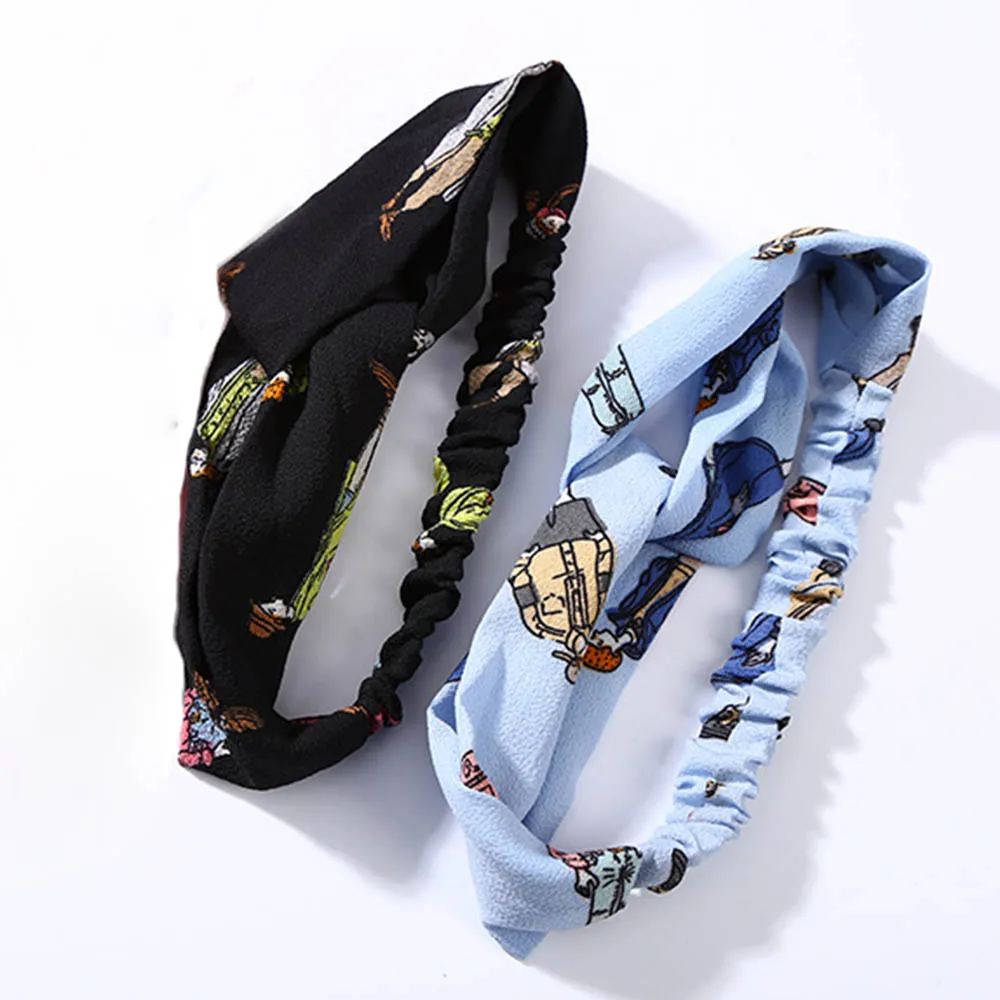 Эластичная повязка для волос в Корейском стиле женский цветочный тюрбан обруч с