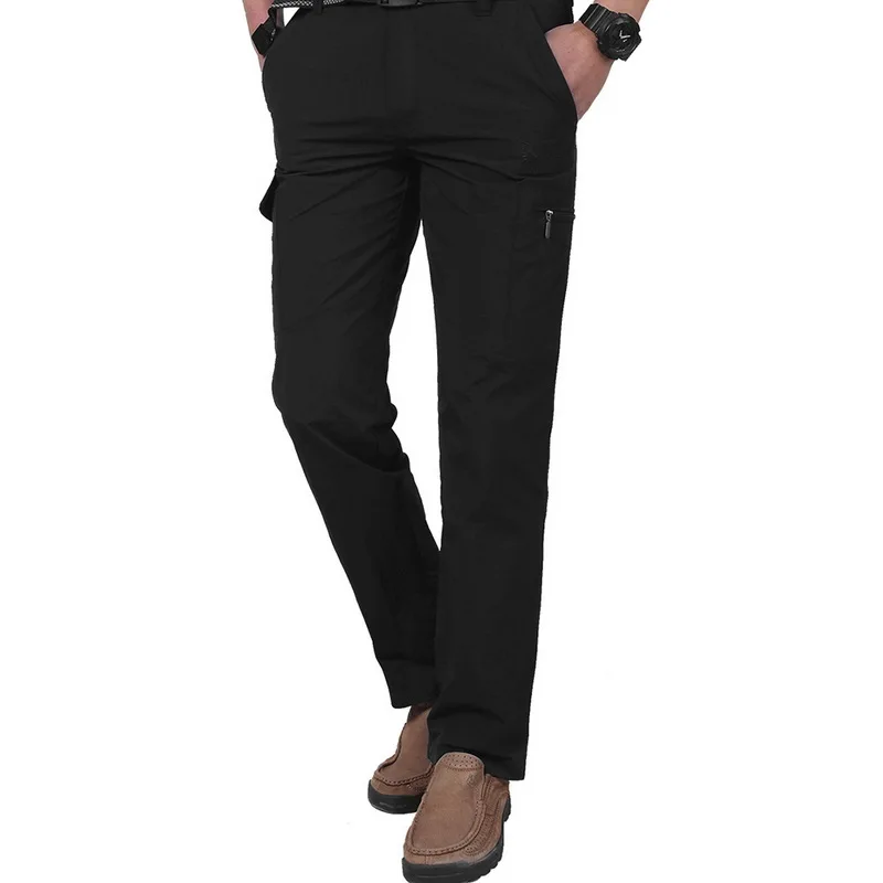 Black Style B Мужские тактические брюки-карго, модные, с несколькими карманами, армейские джоггеры, спортивные штаны, повседневные, водонепроницаемые, быстросохнущие, военные, уличные брюки - Цвет: Black Style B
