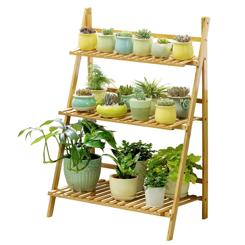 

3 Tier Flower Pot Stands Rack Strong Standing Bonsai Holder Home Garden Indoor Display Plant Stand Shelf Wood Planter Pot Trays