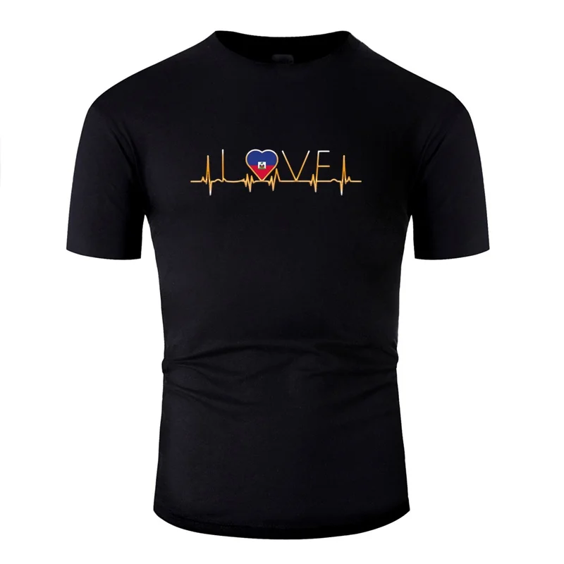 

Custom Home Roots Heimat Love Heart From Haiti Tshirt Men 100% Cotton Women Tee Shirt Harajuku Gents