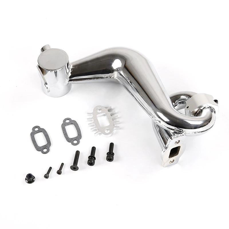 Chrome Resonant Tube Tuned Pipe Exhaust General for 1/5 HPI Baja King Motor Rc Car | Игрушки и хобби